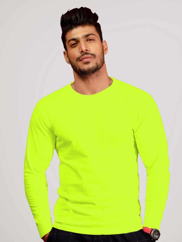 Neon Long Sleeve Round Neck T-shirt